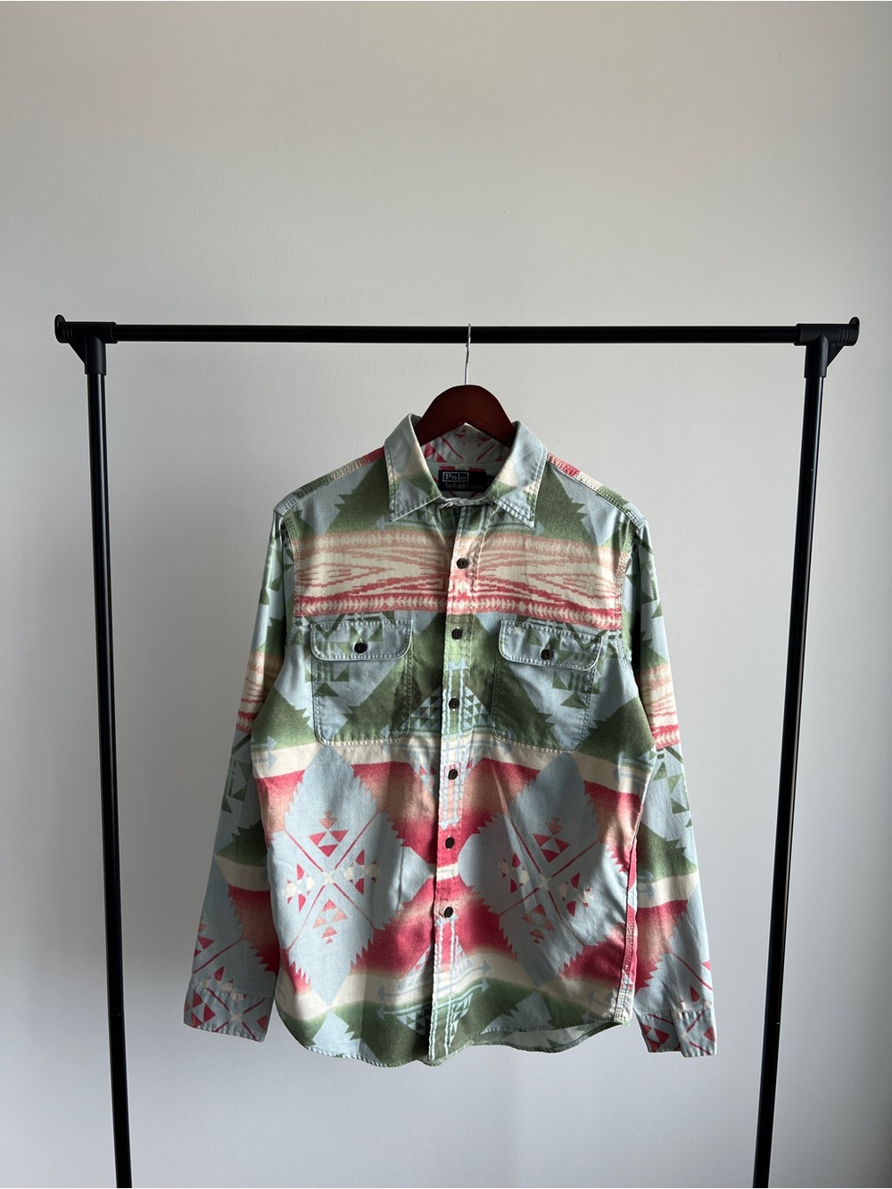 Vintage 90's Polo Ralph Lauren Aztec Chin Strap Button Up Shirt